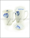 HKC 4pc Mug set w/ Lids - Lamour Blue