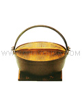 Cast Iron Nabe Pot with Wooden lid and base 8.5"
