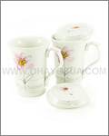 HKC 4pc Mug set w/ Lids - Lamour Pink