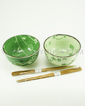2pc Green Leaf Bowl Set