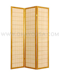 Oriental Pine Slat Panels Shoji Screen Beige 3 Panels