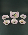 6pc Pink Glass Plate Set