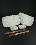 4pc Green Sakura Plate Set
