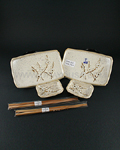 4pc Ume Flower Plate Set