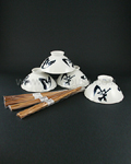 4pc Kanji Japanese Rice Bowl Set