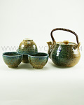 5pc Blue/Brown Tea Set