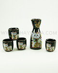 5pc Lucky Cat Sake Set