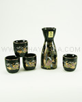 5pc Peacock Sake Set