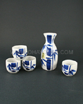 5pc Brown Bamboo Sake Set