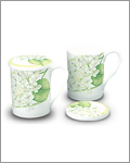 HKC 4pc Mug set w/ Lids - Geranium