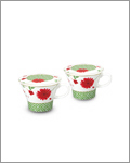 HKC 2pc Mug set w/ Lids - Red Garden