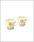 HKC 2pc Mug set w/ Lids - Yellow Garden