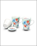 HKC 2pc Mug Set w/ Lids and Tea filter - Floral Garden