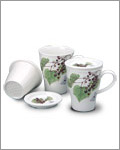 HKC 6pc Mug set w/ Lid and tea filter - Wild Grape