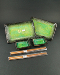 4pc Green Plate Set