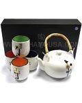 5pc Kanji Tea Set White