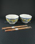 2pc Anemone Flower Rice Bowl Set