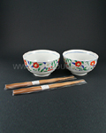 2pc Anemone Flower Rice Bowl Set