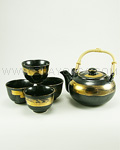 5pc Mettalic Black Sake Set
